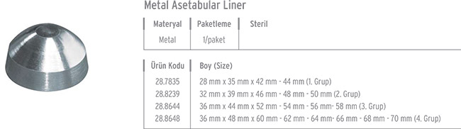 Metal Asetabular Lineer
