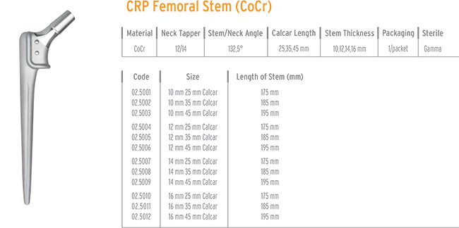 CRP FEMORAL STEM  (CoCr)